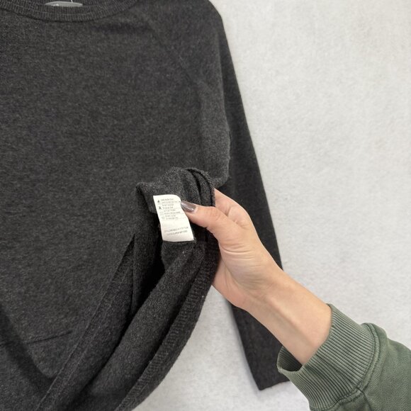 Vince Sweater Womens Small Charcoal Gray Wool Crewneck Raglan Sleeve Pullover - Picture 6 of 8